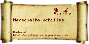 Marschalko Achilles névjegykártya